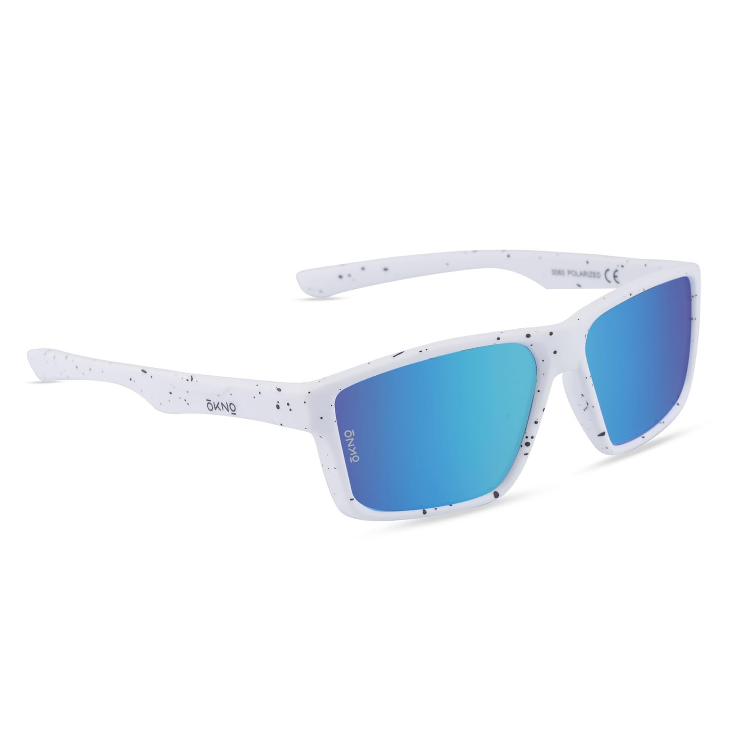 OKNO | Polarized Sports Rectangular Wrap-Around Branded Stylish Sunglasses For Men & Women | 100% UV Protection Shades | Cricket Sports Cycling Driving Trekking & More | Blue Lens | Norg-image-2