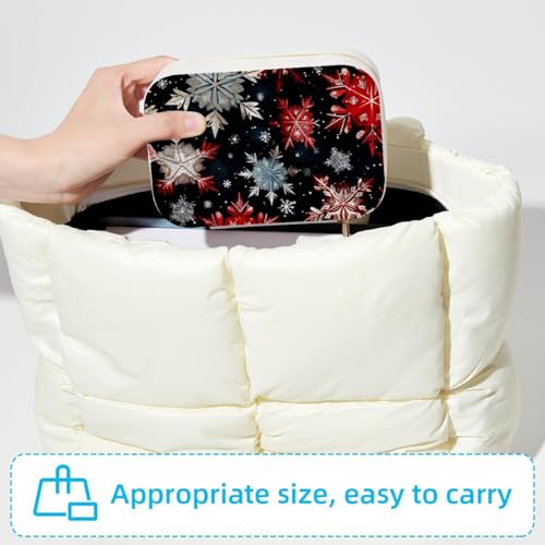 Boîte à bijoux flocons de neige multi-compartiments et étui portable bagues - 6