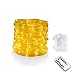 Bebrant LED Rope Lights Battery Operated String Lights-40Ft 120 LEDs 8 Modes Outdoor Waterproof Fairy Lights Dimmable/Timer with Remote for Camping Halloween Christmas Decoration(Warm White)