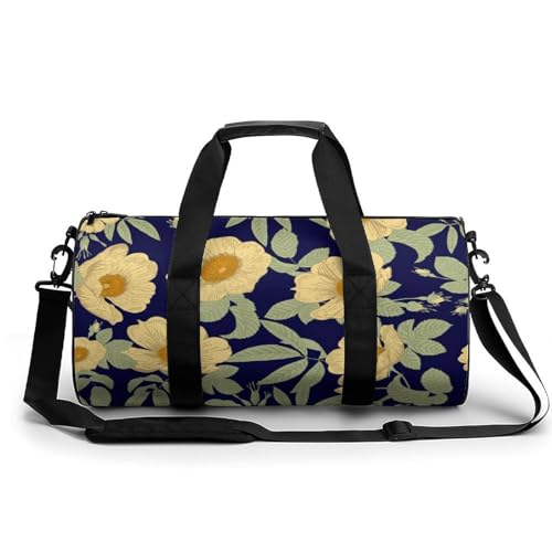 Sac de sport fleurs jaunes grand format 45cm sac de voyage polochon