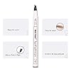 Eyebrow Pen,MoonKong 4 Point Eyebrow Pencil Waterproof Eye Brown Makeup,Eyebrow Kits with 3 Eyebrow Stencils,1 Brow Razor(1# Dark Brown/Chestnut)