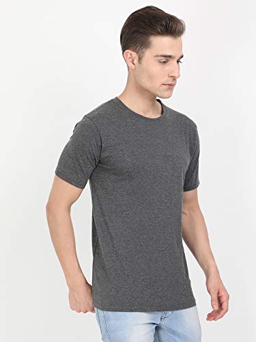 Image of FLEXIMAA Men's Cotton Round Neck Plain Half Sleeve T-Shirt