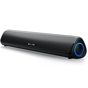 Computer Speakers for Desktop PC, HiFi Stereo Poratble Bluetooth Speaker, Computer Soundbar, 3.5mm Aux-in Computer Sound Bar with Deep Impactful Bass, Gaming Speakers for PC,Laptop,Tablet