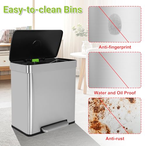Basurero de Cocina BLKMTY 60L con Pedal y Doble Cubo miniatura 4