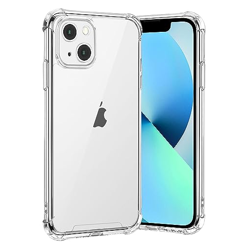 Image of gueche Compatible with Apple iPhone 13 Mini Case, Crystal Clear Phone Cover, Shock-Absorption Protective and Anti-Scratch, Basic Case for iPhone 13 Mini Hülle Coque funda- Clear