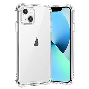 Gueche Hoesje voor iPhone 13, Zachte Siliconen Bumper Case, Antislip & Valbeveiliging, Schokabsorptie Transparante Beschermhoes, kristal (Transparant)