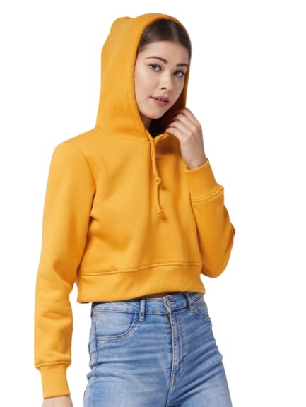 Premium Women's Cropped Hoodie Sweatshirt,Casual Long Sleeve Pullover || Oversized Stylish Sweatshirt for Winter Wear | Trendy Casual Hoodie | Streetwear Fashion-image-3