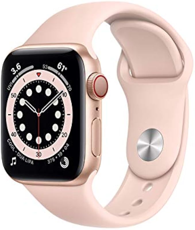Apple Watch Series 6 (GPS + Cellular, 40mm) - Gold Aluminum Case with Pink Sand Sport Band (Renewed)