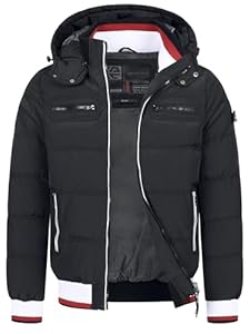 Indicode Herren Marlon Steppjacke in Daunenjacken-Optik | Winterjacke Übergangsjacke Black mix, M