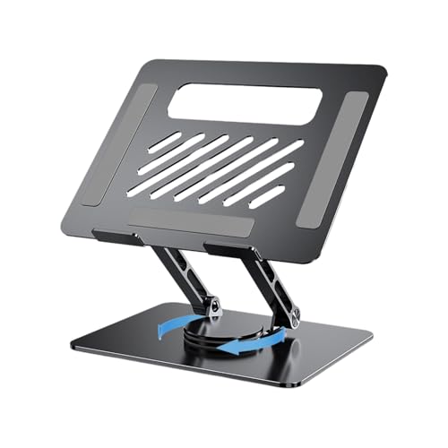 Vibhgtf Soporte ajustable para ordenador portátil, soporte de escritorio para ordenador portátil, soporte giratorio de aleación de aluminio de 360°, plegable y ajustable