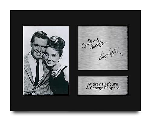 HWC Trading Audrey Hepburn & George Peppard Breakfast At Tiffany's Gifts Printed Signed Autograph Picture for Movie Memorabilia Fans - US Letter Size