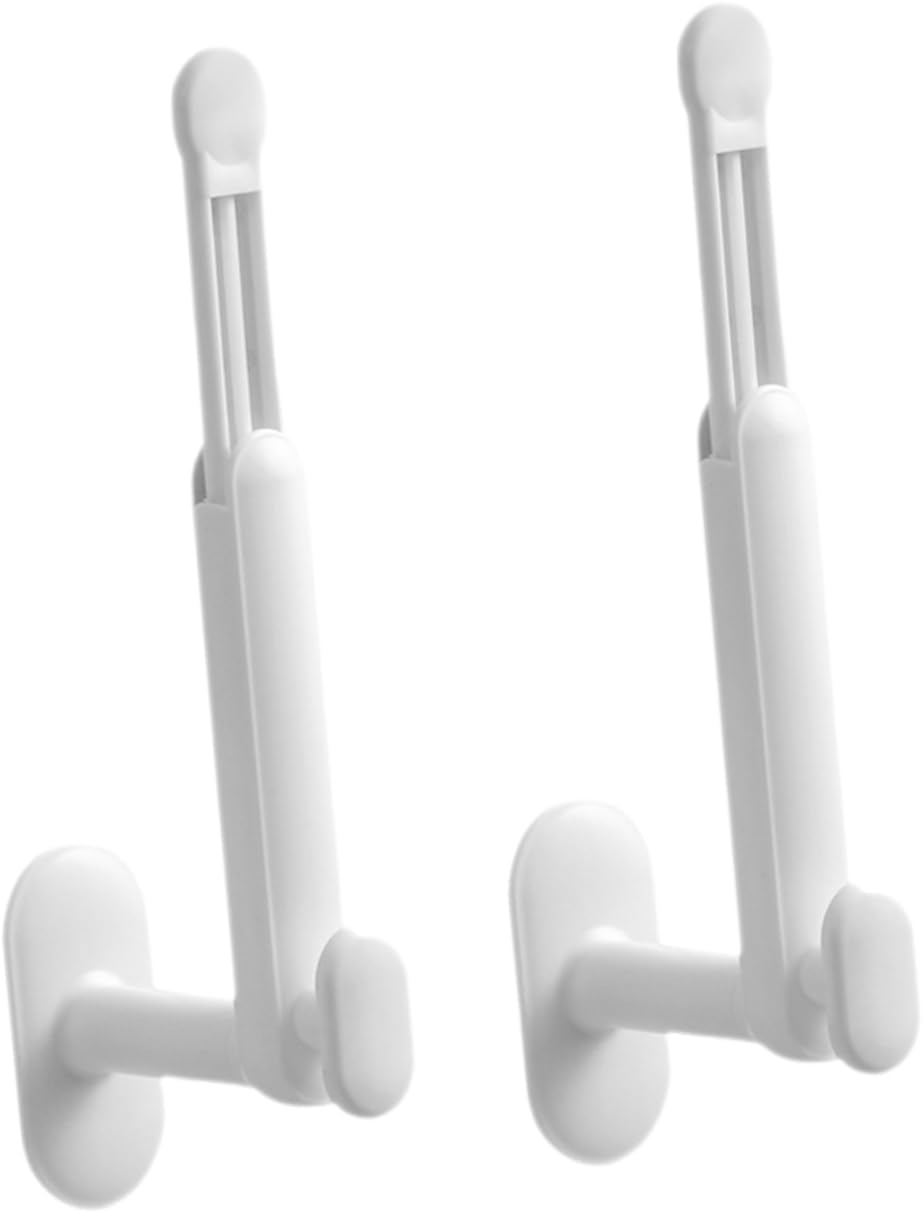 PRETYZOOM 2pcs Coat Rack Retractable Wall Hooks Wall Ornament Bedroom Clothing Hanger No Punching Space-Saving Key Holder