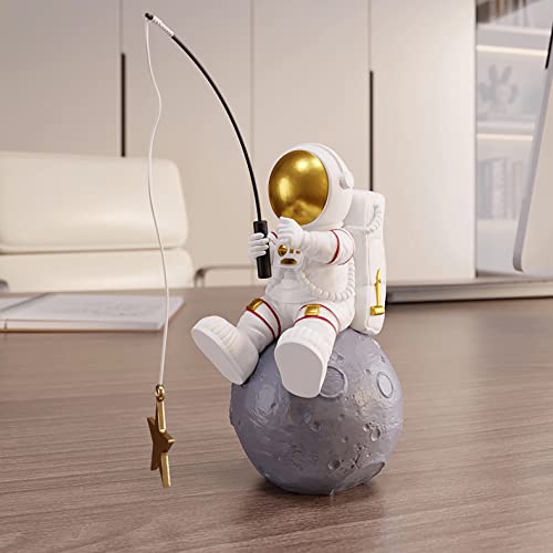 Figurka astronauty, astronauta, wędkarstwo gwiazdy, rzeźba na biurko i stół, żywiczny kosmonauta, planeta, ozdoba na biurko do dekoracji sypialni, dekoracja tortu