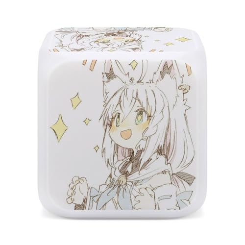 白上 フブキ 42目覚まし時計 置き時計 多機能 時間と温度の二重表示 電池式 学生 寝室やオフィスに最適