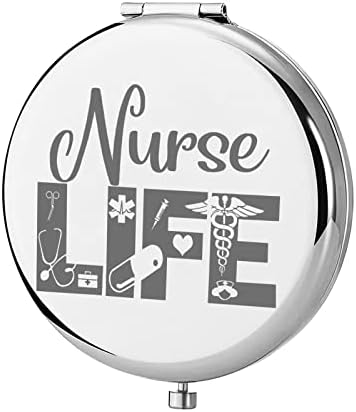 KEYCHIN Nurse Pocket Mirror Nurse's Day Gift Nursing Student Compact Makeup Mirror Nurse Practitioner Gifts Registered Nurse Folding Mirror (Nurse-S)