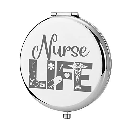 Keychin Nurse Pocket Mirror Nurse's Day Gift Nursing Student Compact Makeup Mirror Nurse Practitioner Gifts Registered Nurse Folding Mirror (Nurse-S) #TOP8
