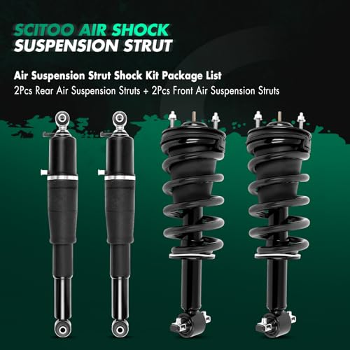 SCITOO Air Struts Suspension Kits Shocks Struts fit for Cadillac for Escalade 2007-2013,for Cadillac for Escalade ESV 2007-2012,for Escalade EXT 2007-2012 Front and Rear Suspensions Replacement Struts by SCITOO - Image 2