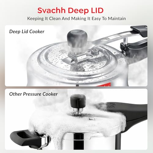 Image of Prestige Nakshatra Pro Plus Svachh Aluminium Gas & Induction Compatible Spillage Control Inner Lid Pressure Cooker Handi 2 L Silver