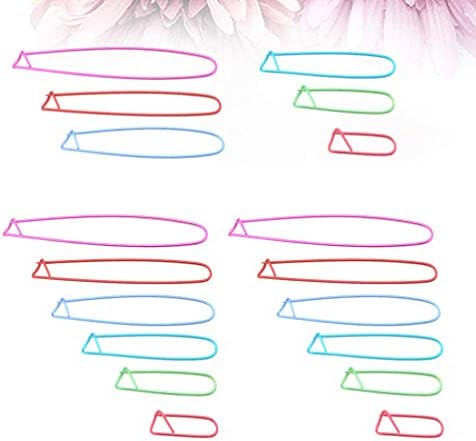 Heallily 18pcs Aluminum Yarn Stitch Holders for Knitting Notions Crochet Random Color