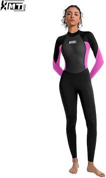 KMT Women Wetsuit, Womens 3/2mm Wetsuits Full Upgrade CR Neoprene Wet Suits Back Zipper