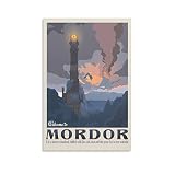 Basoy Mordor LOTR Affiche du film vintage Le Seigneur des Anneaux, affiche d'art sur toile et image murale imprimée moderne pour décoration familiale 60 x 90 cm