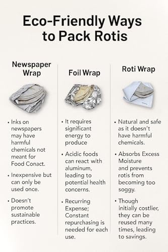 Image of Cotton Muslin Roti Cloth Set of 5 - 15x15 Inch Chapati Wraps for Kitchen & Hot Case | Soft Breathable Fabric for Storing and Wrapping Rotis & Chapatis