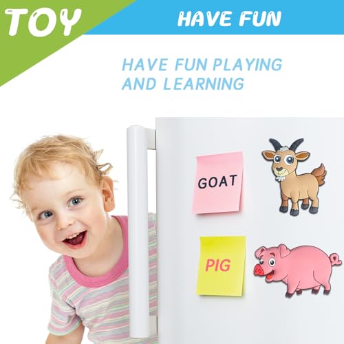 Fridge Magnets for Toddlers 1-3, Farm Animals Fridge Magnets for Kids, Large Size & Full Back Magnet, Cute Toy, Educational Gift for Baby