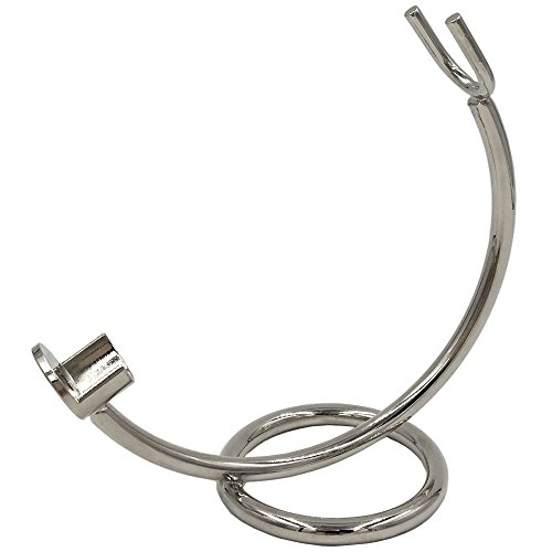 Curved Chrome Razor Stand For Straight, Shavette & Cartridge Razors - For All Razors With Handle Lengths Of 100 Mm Or More #TOP1