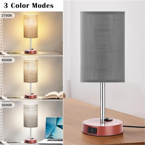 ZJOJO Bedside Table Lamp Set of 2, 13.8" Small Lamp for Bedroom Nightstand by ZJOJO - Used condition - Image 2