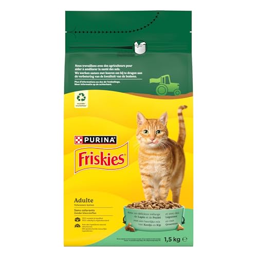 FRISKIES Au Lapin, au Poulet et aux Légumes - 1,5 KG - Croquettes pour Chat Adulte