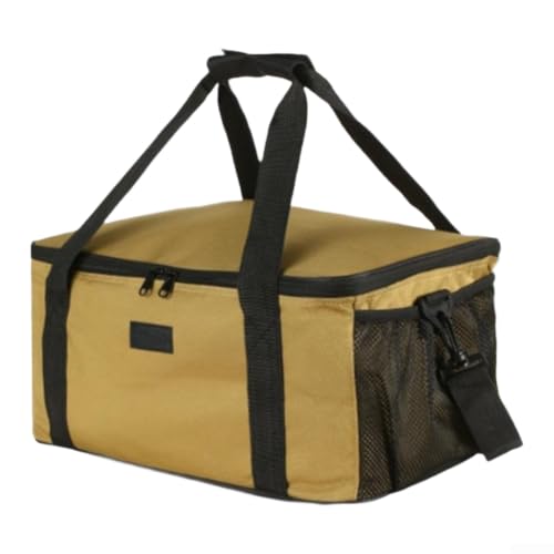 22L Camping Storage Bag 600D Oxford Cookware Organizer(Mud 41 * 28 * 20cm)