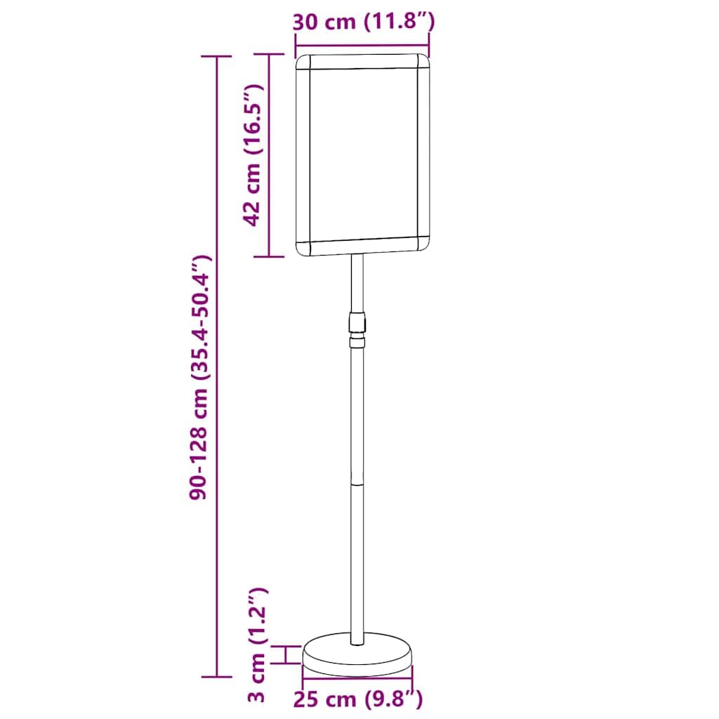 Espositore per Fiere Argento 30x25x128cm Alluminio Regolabile per Interni ed Esterni Portatile Portatile Ideale per Fiere, Esposizioni, Presentazioni, Marketing, Eventi, Negozi, Ufficio