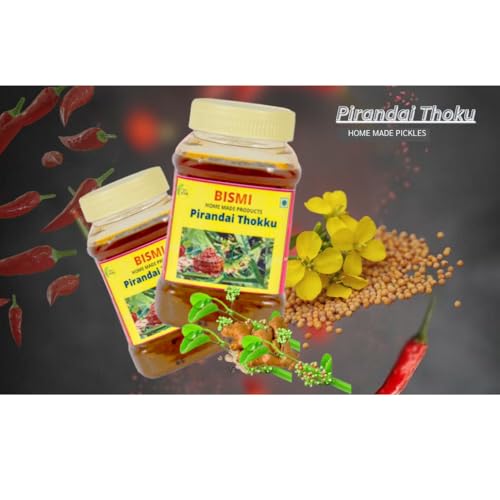 BISMI homemade Pirandai Thokku-combo pack- 300gm (pack of 2)-instant rice mix,pirandai pickle.