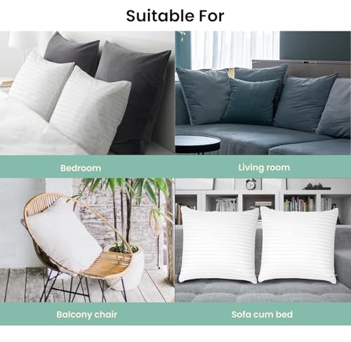 Image of Cushions | Cushion for Sofa,Bed,Cushion | White Decorative Cushion Set of 5 (16x16 inch)