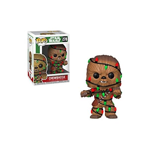 Funko- Pop Bobble: Star Wars: Holiday Chewbacca w/Lights Collectible Figure, 33886, Multicolour