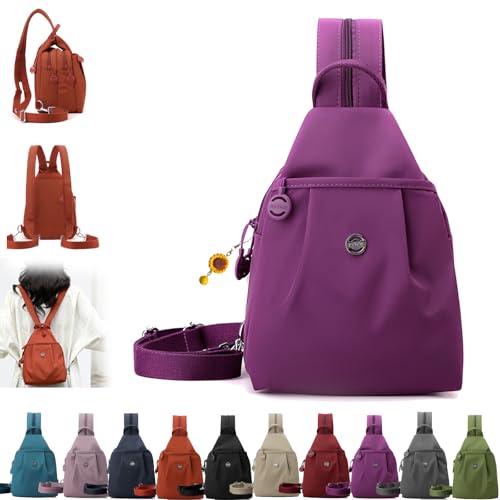 Waterproof 2-Way Commuter Bag, Large Capacity Oxford Convertible Shoulder Travel Bag, Sling Backpack for Work, Travel