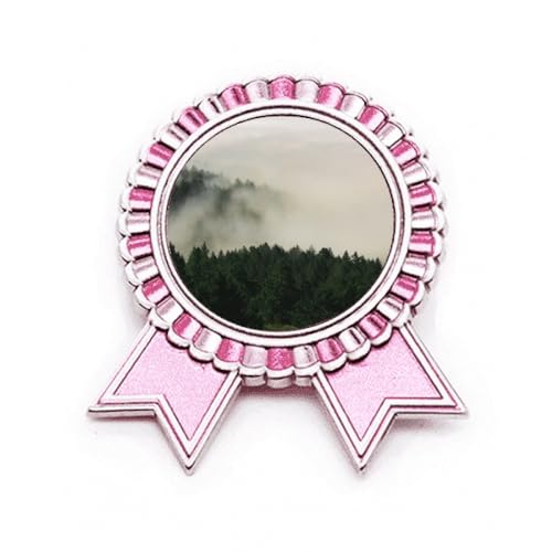 Broche rose nuage ciel de montagne en métal taille M accessoire vêtement