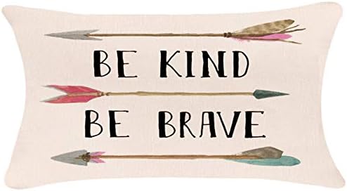 ZUEXT Decorative Boho Arrows Throw Pillow Covers 12 x 20 Inch 2 Side Print with Blessed Words Wild & Free Follow Your Dreams, Set of 4 Outdoor Cotton Linen Spirit Pillowcases for Couch Home Deocr