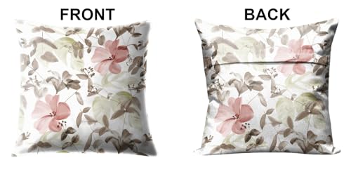 Image of Casableu Cobano Decorative Throw Cushion Cover, 16 x 16 Inch, Floral Pattern, Floral Pillow Covers, 40.64 x 40.64 cm, Set of 2