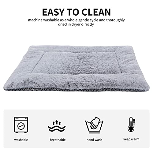 Vejaoo Hundematte Weiche und warme Matte Liegedecke für Hunde und Katzen Sofa für Heimtiere XZ014 (L (90 X 60CM), Short Plush Grey)