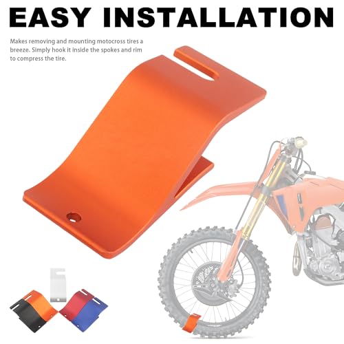Image of Motorcycle Repair Tire Bead Installation Assistance Tools,Dirt Bike Off-Road Tire Removal Install Assistance Changer Tool for CRF CR KXF KX YZF YZ RM RMZ DRZ EXC SXF XCF EXCF XCW(Orange)