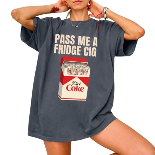 Pass Me A Fridge Cig Shirt Diet Soda Lover Shirt (US Alpha Large Regular Regular Charcoal)