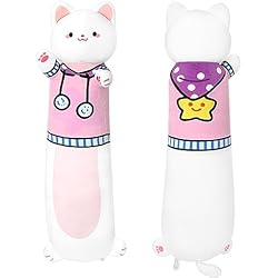 Almohada Gato Largo Terbaik 70CM Largo Peluche de Gato Almohada Rosa Peluche Gato Kawaii Regalo para niños