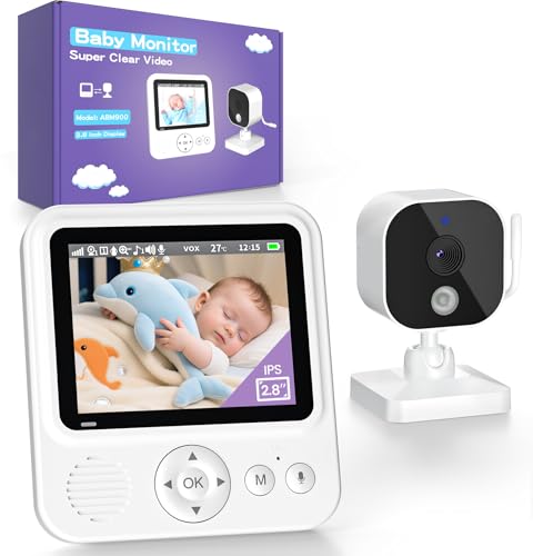 OBVHNUA Baby Monitor Video e Audio 2,8' 720P LCD IPS 2000mAh USB-C Baby Phone con Zoom Digitale VOX Visione Notturna...