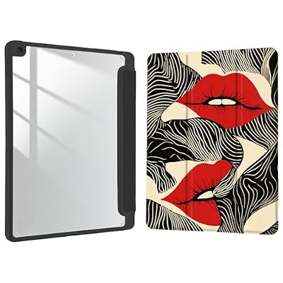 Joyland Red Lips Case for iPad 10th Generation Case 10.9 inch 2022/iPad (A16) 11th Gen 11 Inch 2025,Built-in Pencil Holder with Shockproof Cover Transparent Back Shell Auto Wake/Sleep