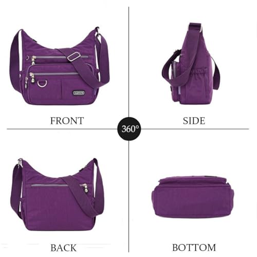 Crossbody Bag for Women Multi Pocket Shoulder Handbags Purse Waterproof Nylon Messenger Bag Ladies Travel Bag3