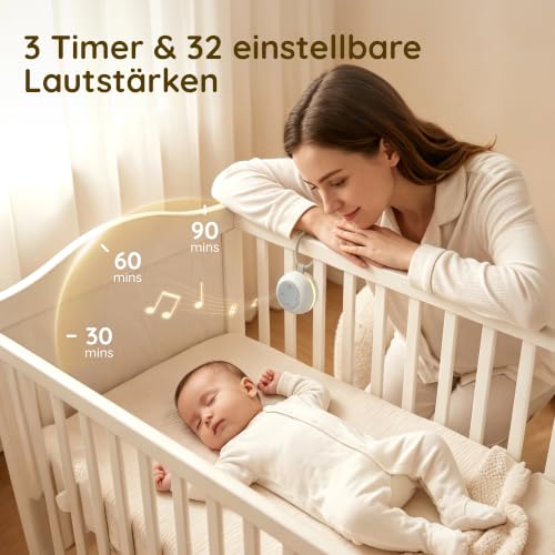 White Noise Machine Baby mit Nachtlicht & Tragbar, Weißes Rauschen Baby – Ansicht 4