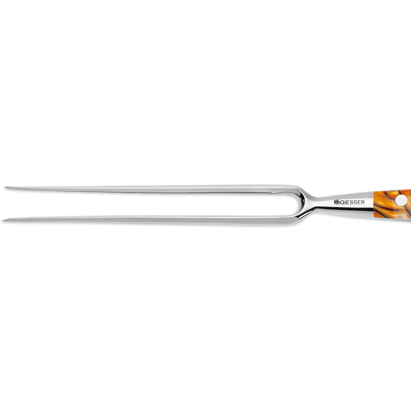 Giesser since 1776 - Made in Germany - Tenedor para trinchar, 21 cm, Spicy Orange, PremiumCut Fork No 1, mango de material acrílico, exótico, inoxidable, cuchiillo para parrilla alemán afilado