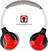 XO Vision IR630R Universal IR Wireless Foldable Headphones - RED Wireless Bluetooth-Enabled Lightweight Portable for iPhone, Car, Kids Wireless Headphones for Universal Car Entertainment System