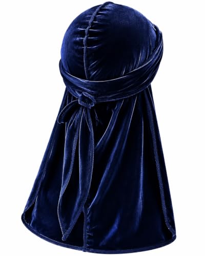 Image of LUXURY VELVET DURAG (NAVY BLUE)